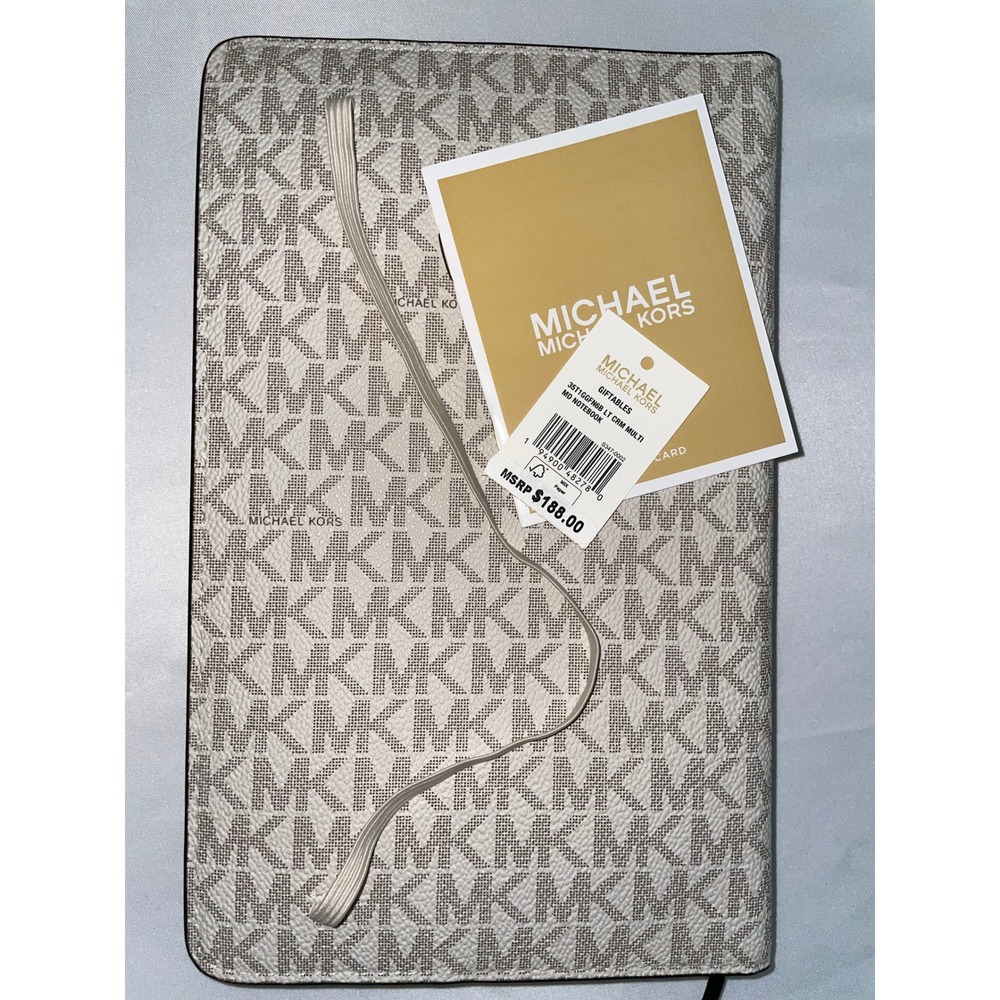 Michael Kors Giftables MD Notebook Light Cream Multi Monogram Journal #654